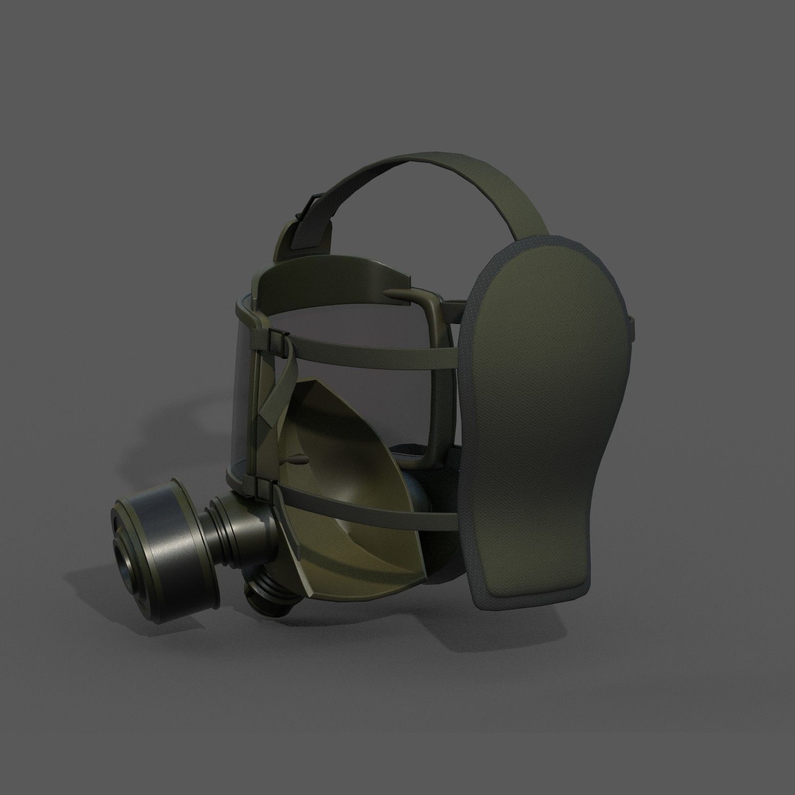 Gas mask helmet 3d model military combat  Low-poly 3D model_9
