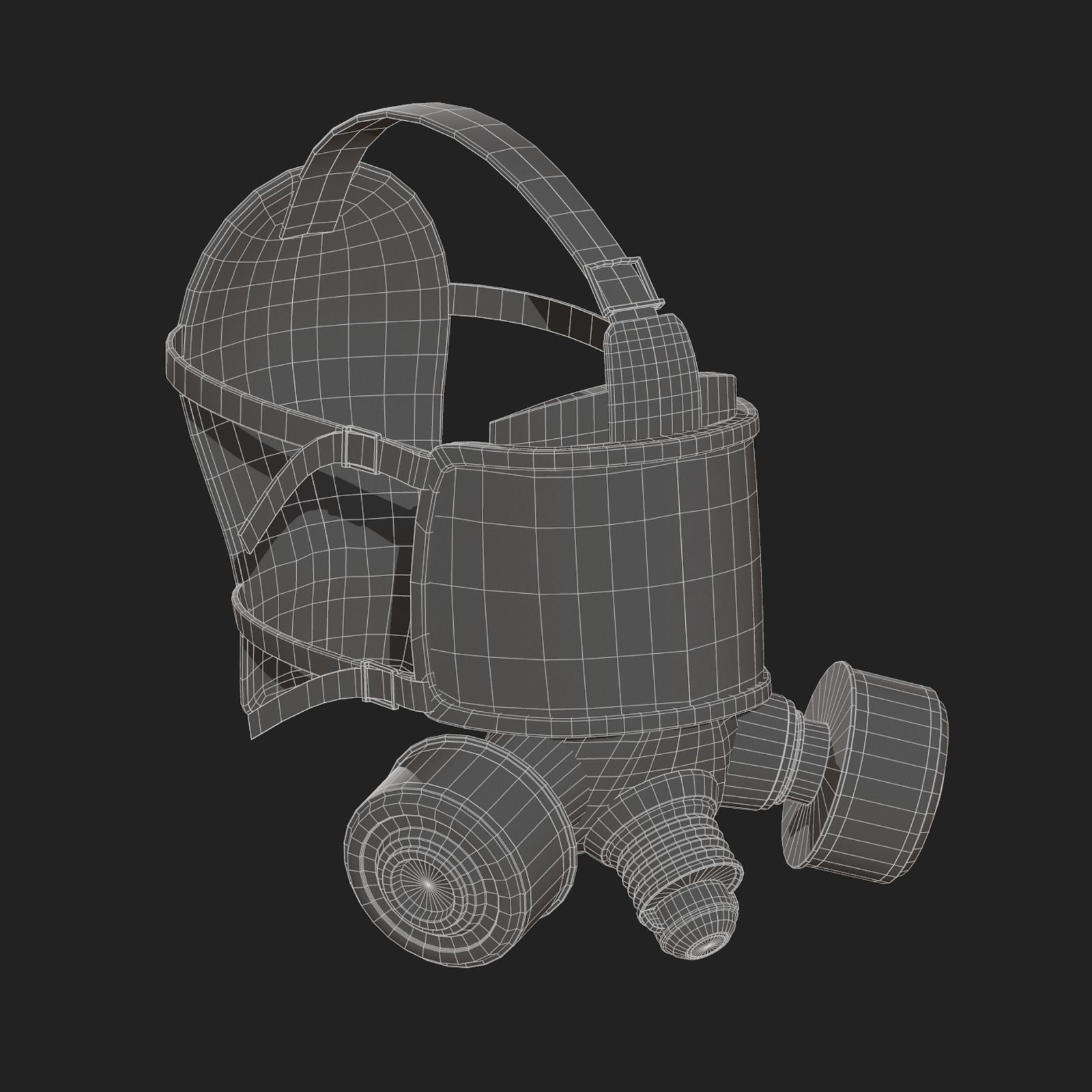 Gas mask helmet 3d model military combat  Low-poly 3D model_11
