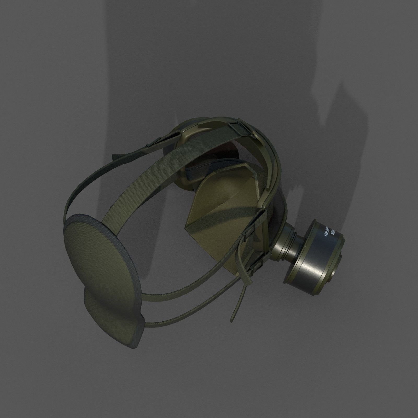 Gas mask helmet 3d model military combat  Low-poly 3D model_7