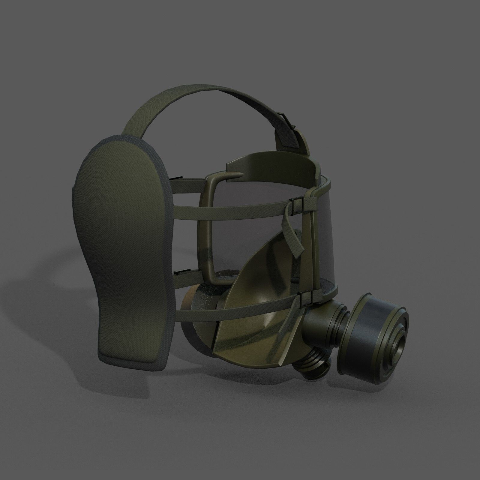 Gas mask helmet 3d model military combat  Low-poly 3D model_8