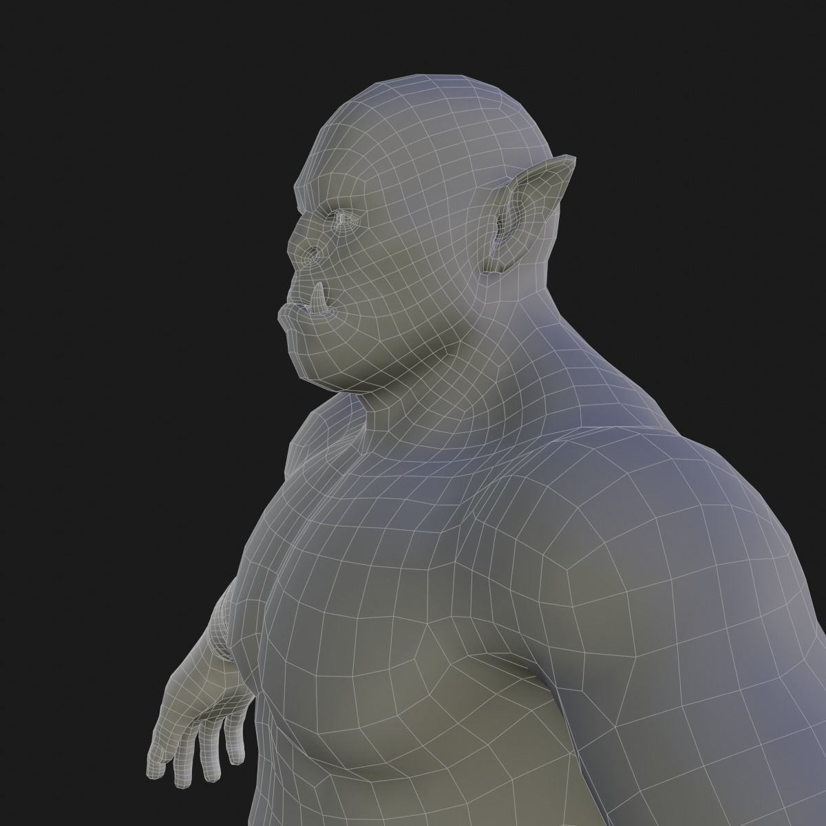 Orc  character base model  Low-poly 3D model_58