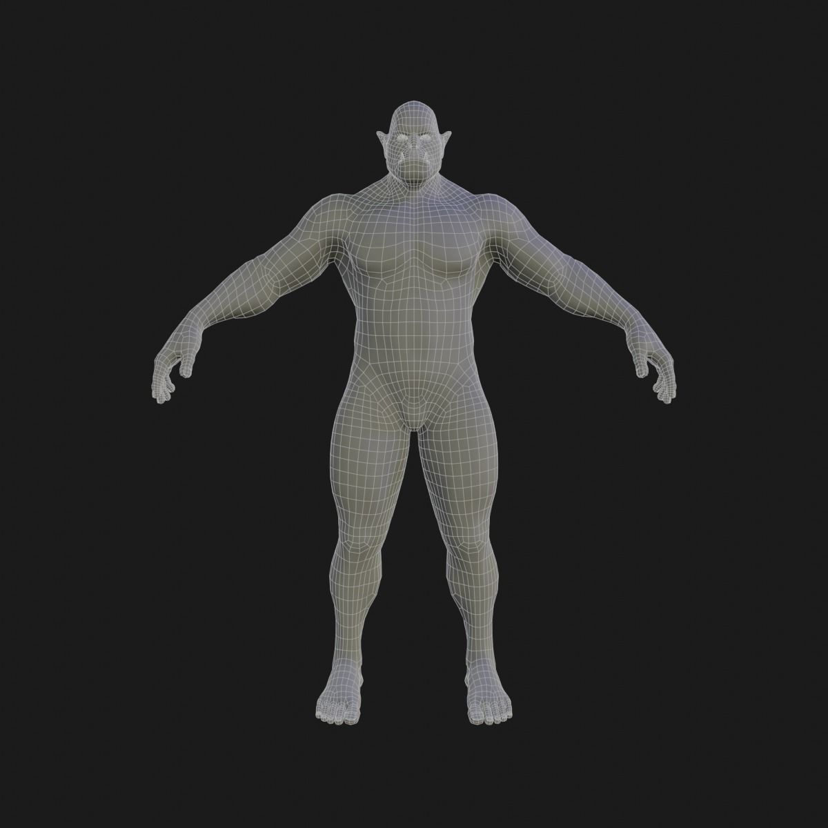 Orc  character base model  Low-poly 3D model_12