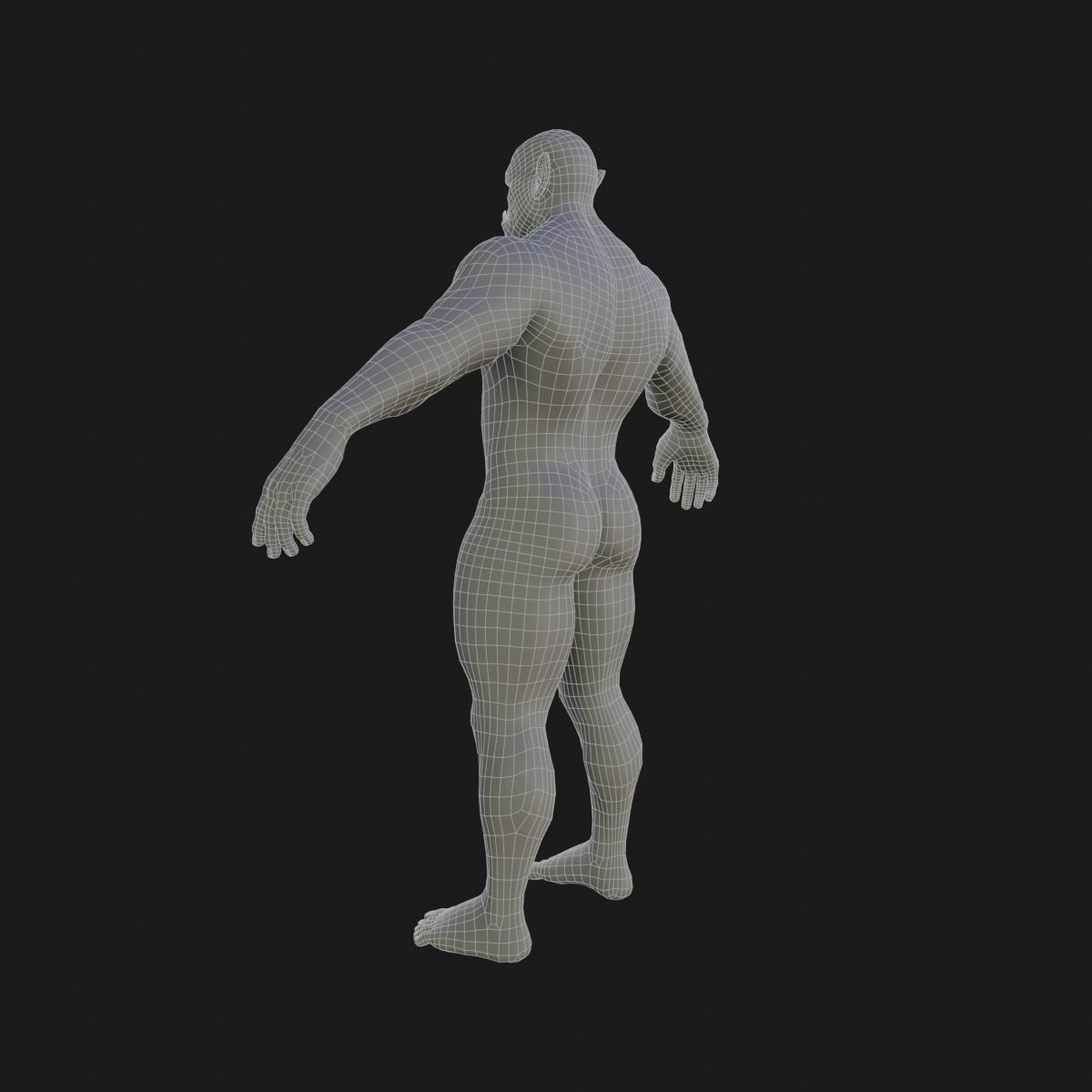 Orc  character base model  Low-poly 3D model_20