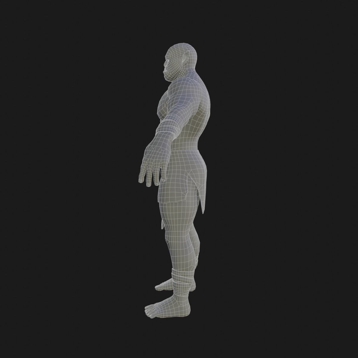 Orc  character base model  Low-poly 3D model_33
