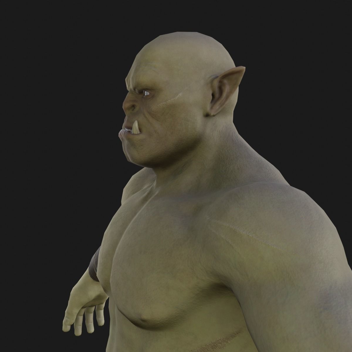 Orc  character base model  Low-poly 3D model_46