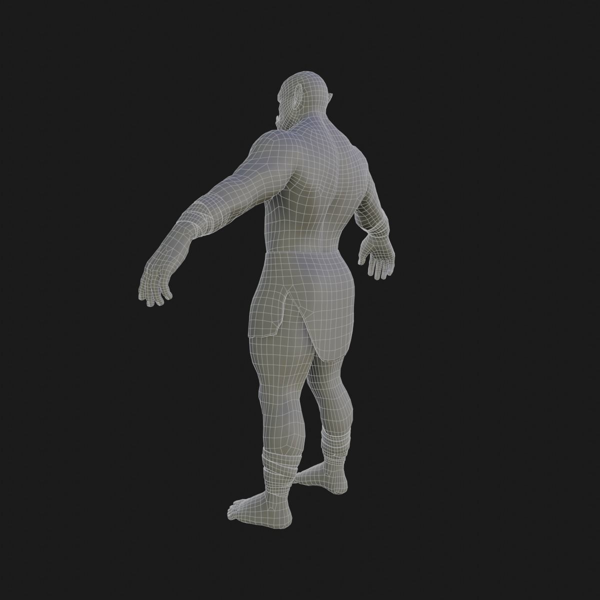 Orc  character base model  Low-poly 3D model_32