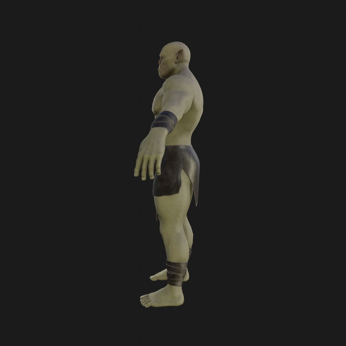 Orc  character base model  Low-poly 3D model_9