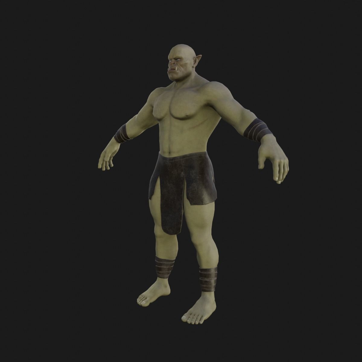 Orc  character base model  Low-poly 3D model_11