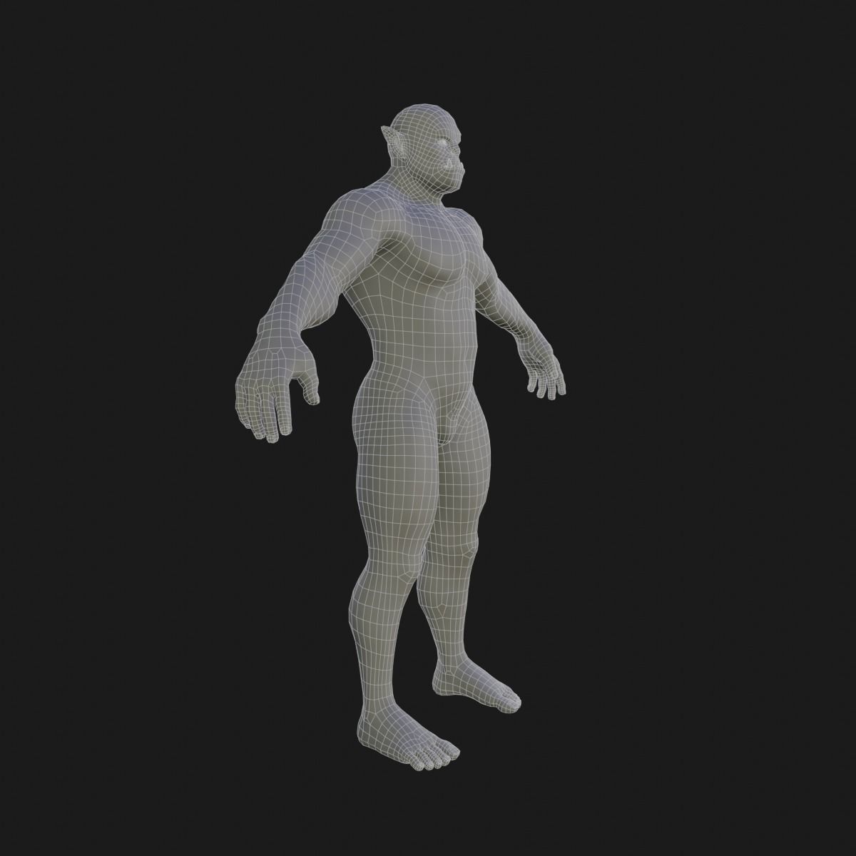 Orc  character base model  Low-poly 3D model_14