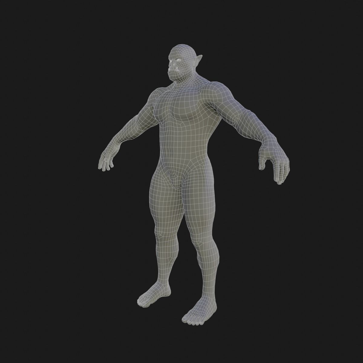 Orc  character base model  Low-poly 3D model_23