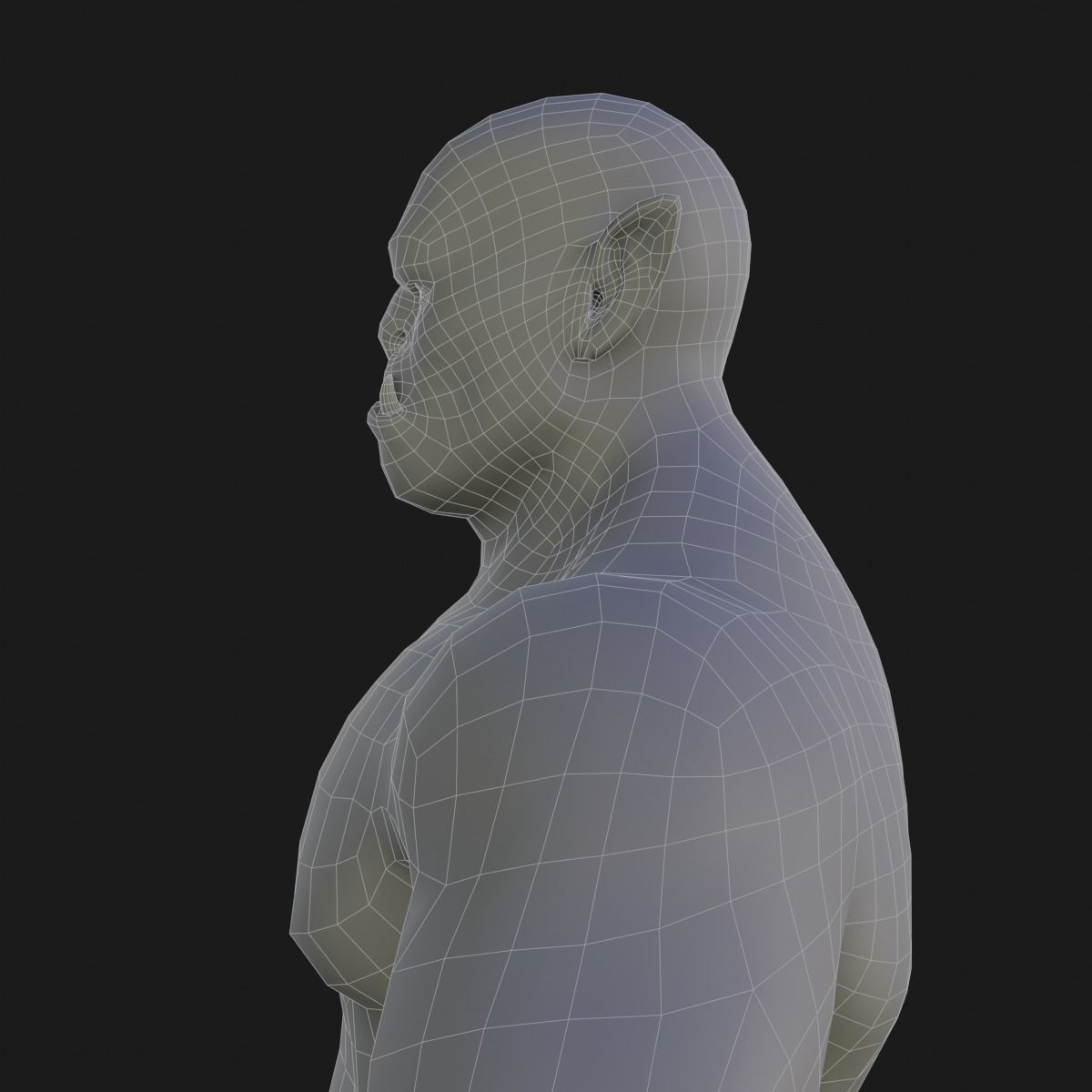 Orc  character base model  Low-poly 3D model_57
