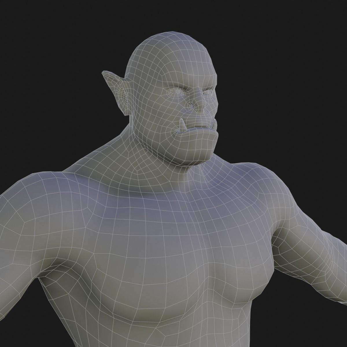 Orc  character base model  Low-poly 3D model_49