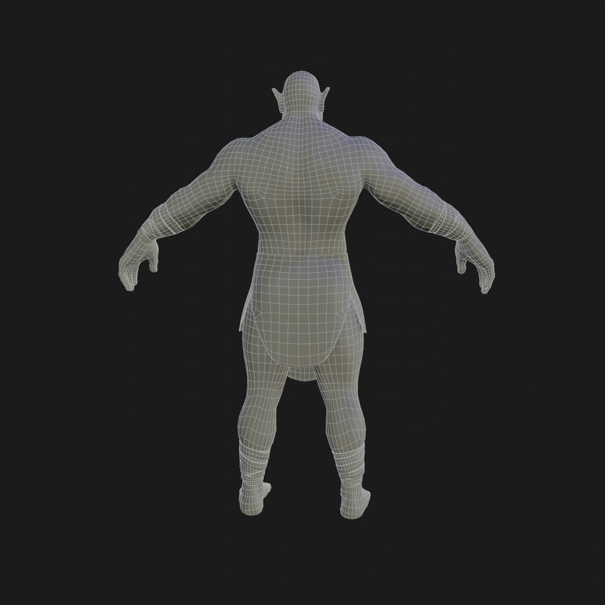 Orc  character base model  Low-poly 3D model_30