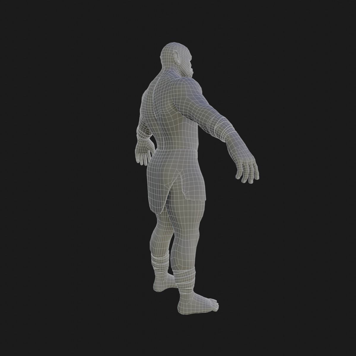 Orc  character base model  Low-poly 3D model_28