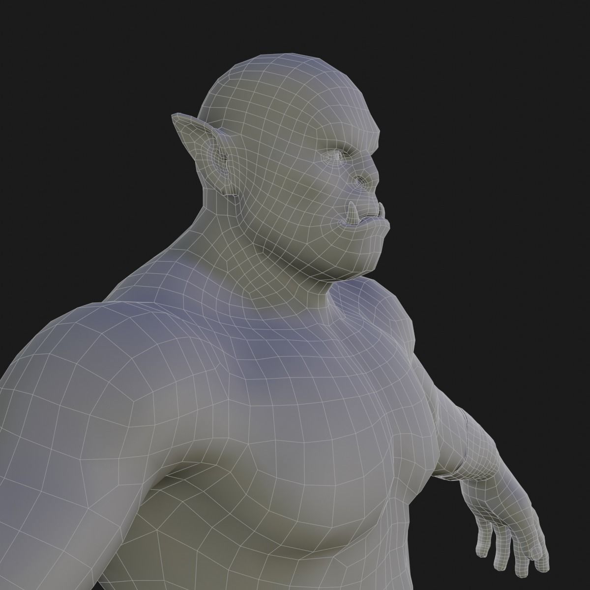 Orc  character base model  Low-poly 3D model_50
