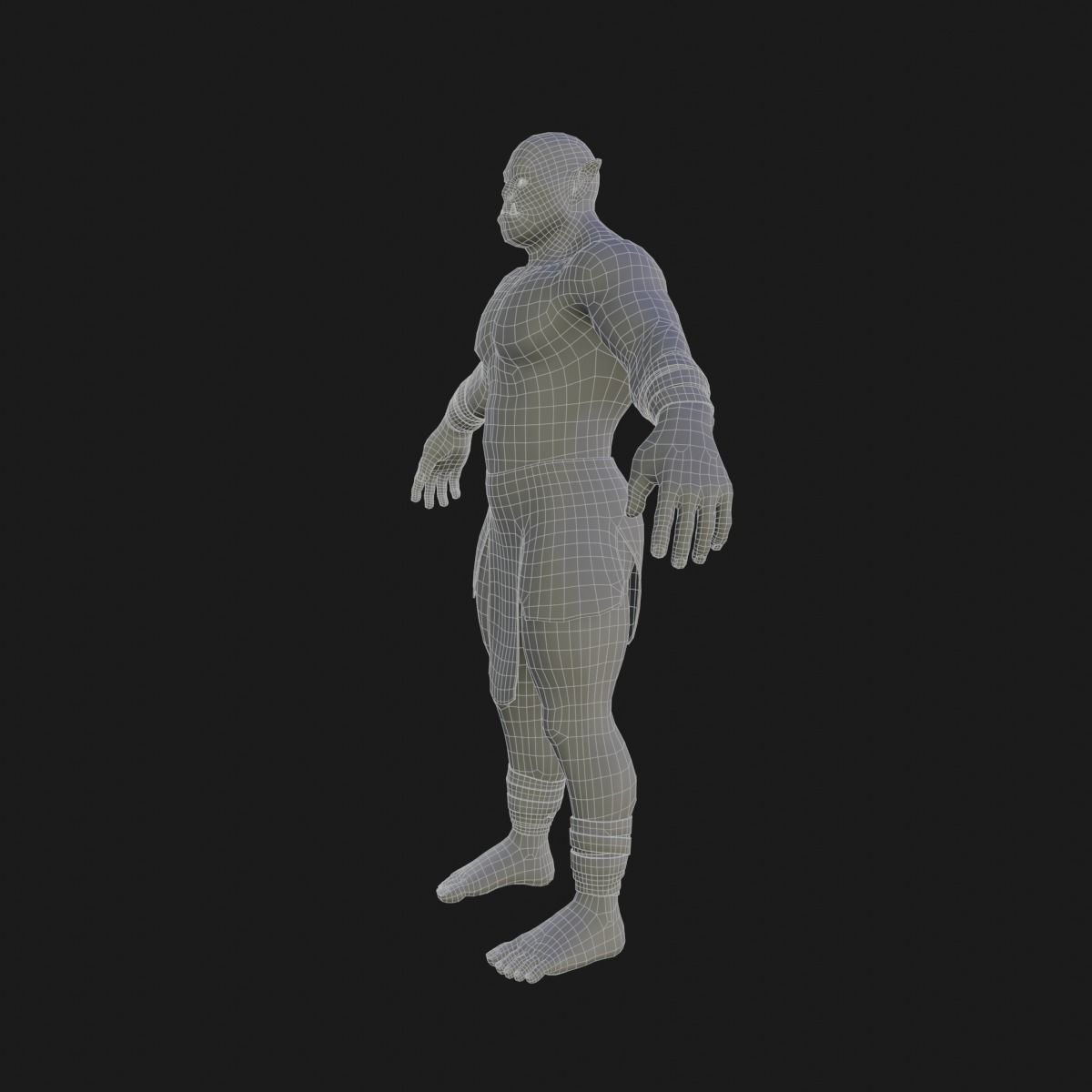 Orc  character base model  Low-poly 3D model_34