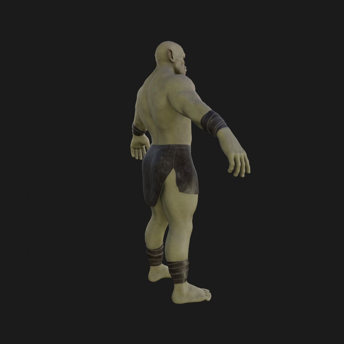 Orc  character base model  Low-poly 3D model_4