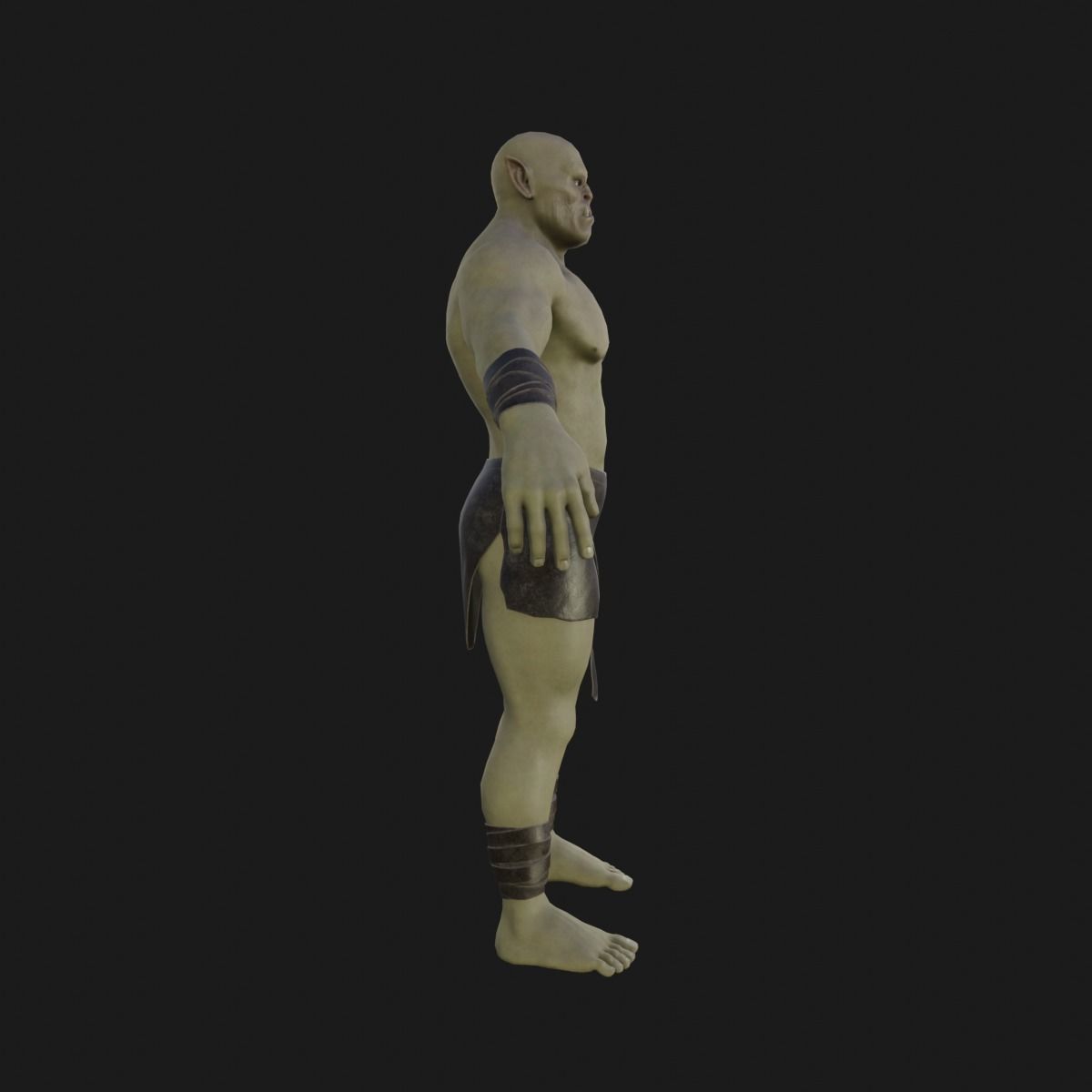 Orc  character base model  Low-poly 3D model_3