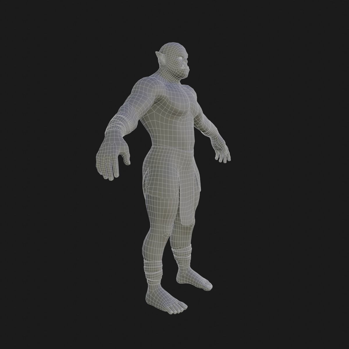 Orc  character base model  Low-poly 3D model_26