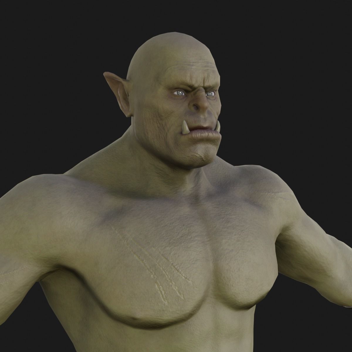 Orc  character base model  Low-poly 3D model_37