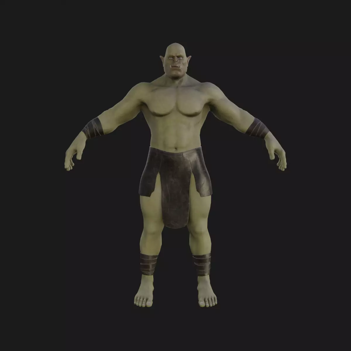 Orc  character base model  Low-poly 3D model_0