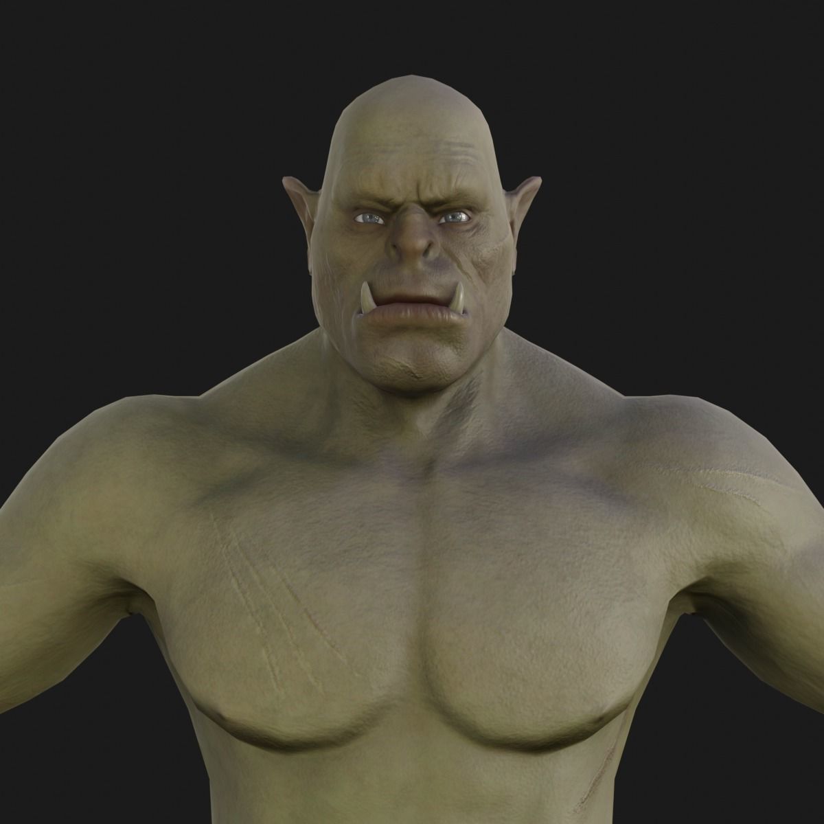 Orc  character base model  Low-poly 3D model_36