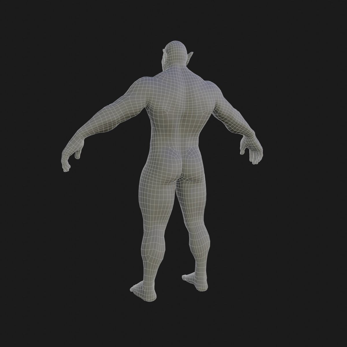 Orc  character base model  Low-poly 3D model_19