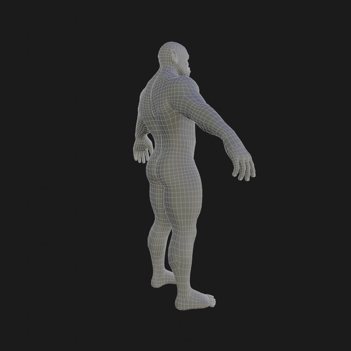 Orc  character base model  Low-poly 3D model_16