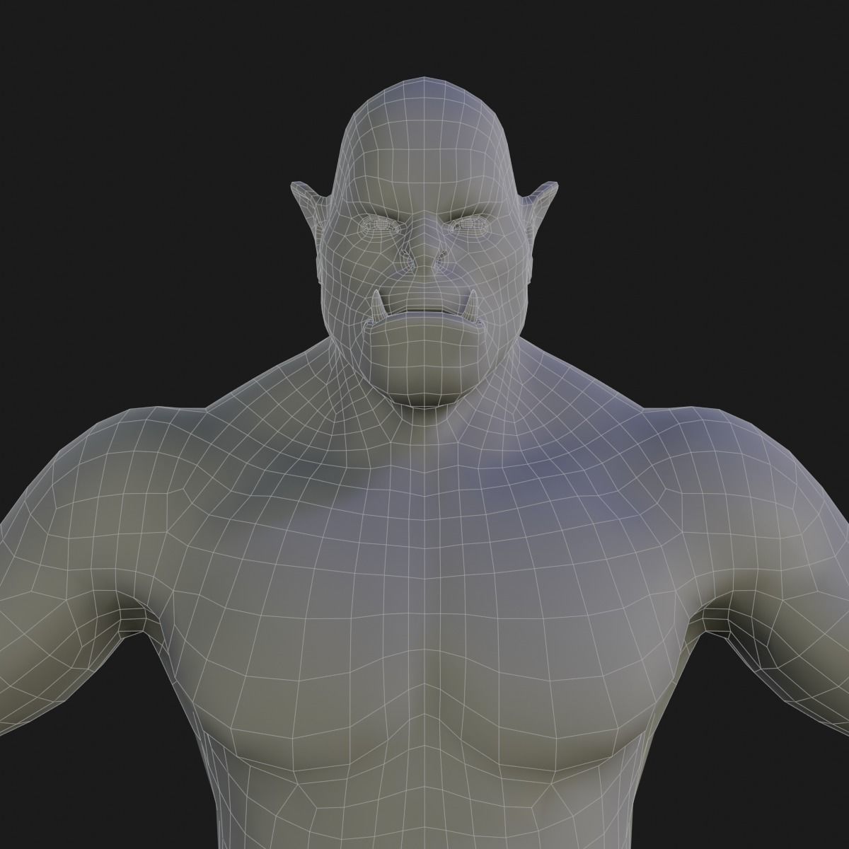 Orc  character base model  Low-poly 3D model_48
