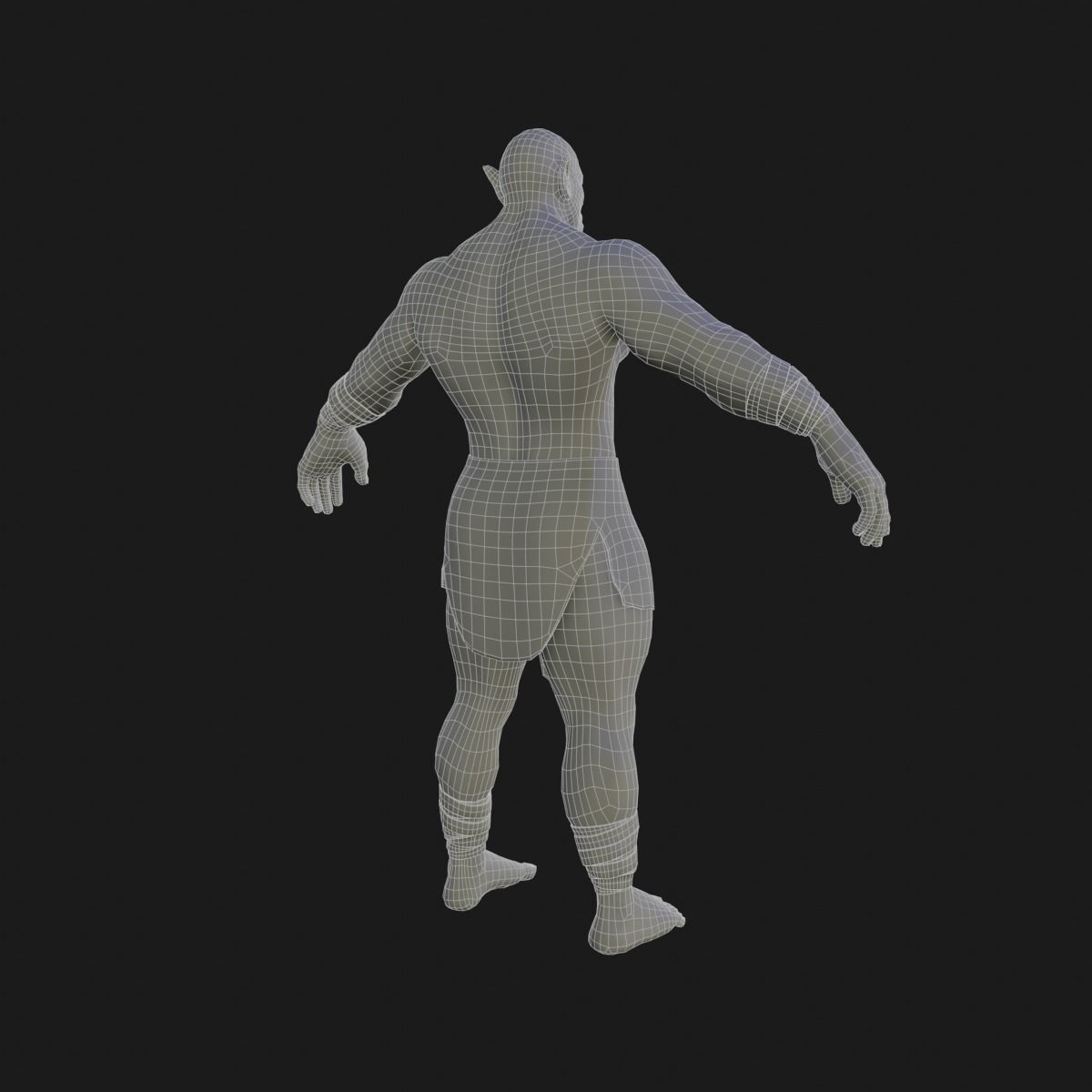 Orc  character base model  Low-poly 3D model_29