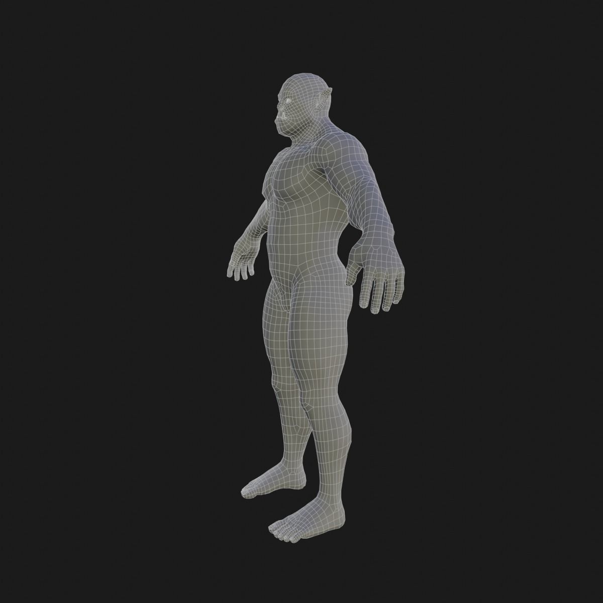 Orc  character base model  Low-poly 3D model_22