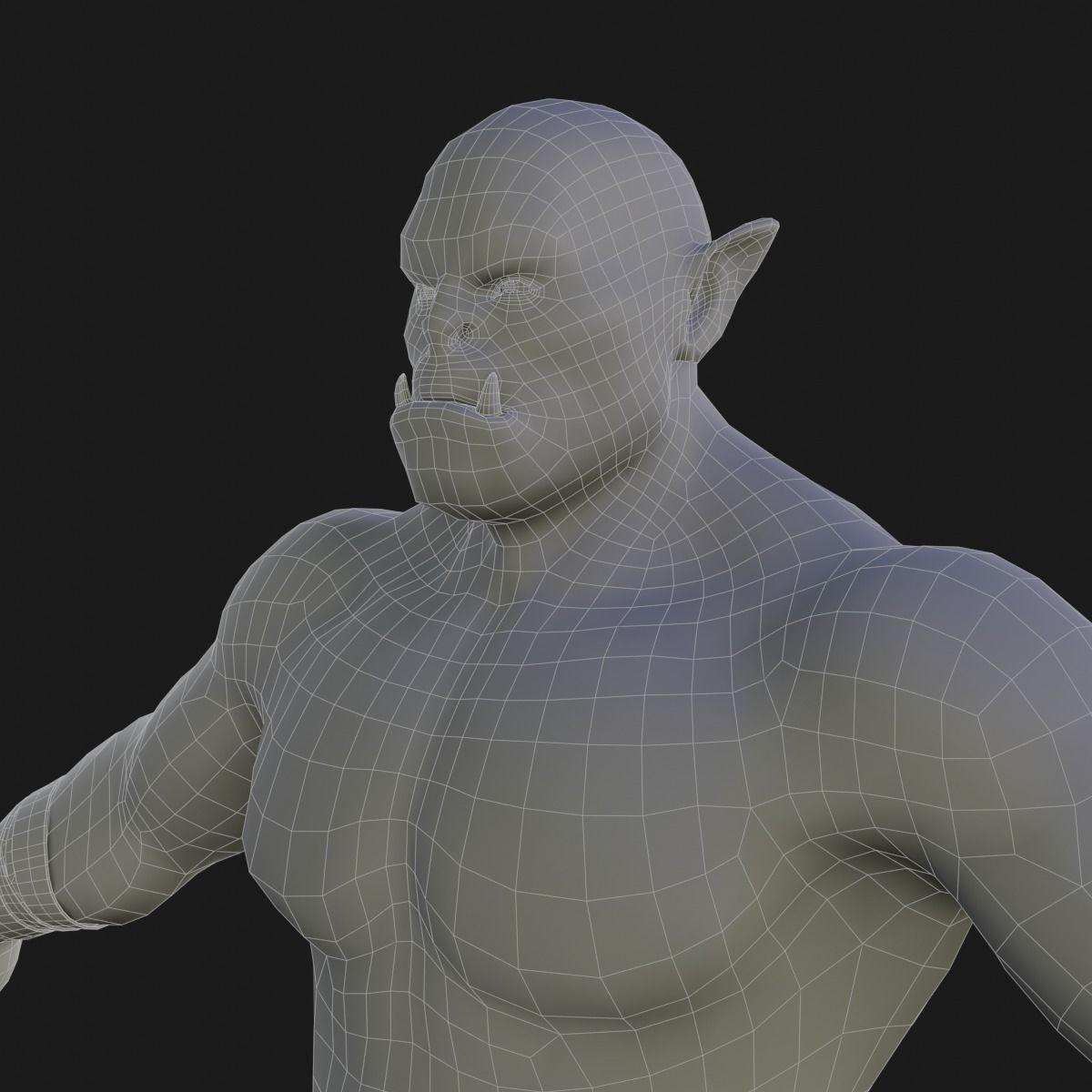 Orc  character base model  Low-poly 3D model_59