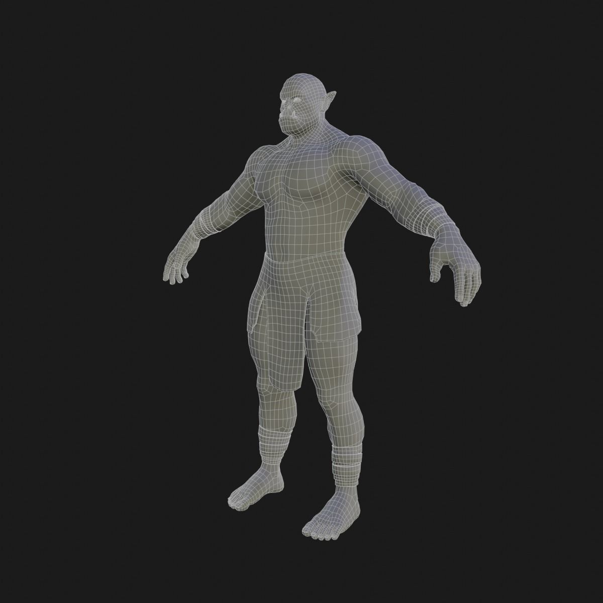 Orc  character base model  Low-poly 3D model_35