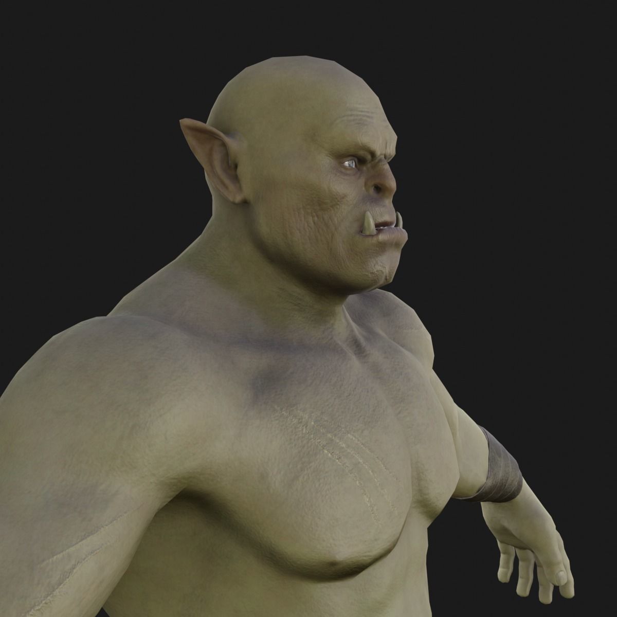 Orc  character base model  Low-poly 3D model_38