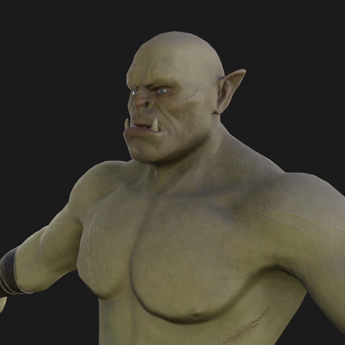 Orc  character base model  Low-poly 3D model_47