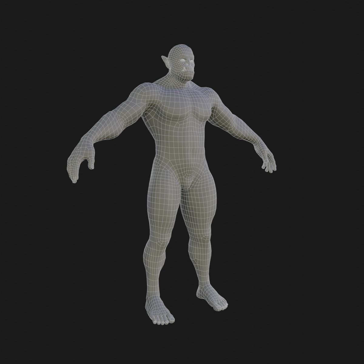 Orc  character base model  Low-poly 3D model_13