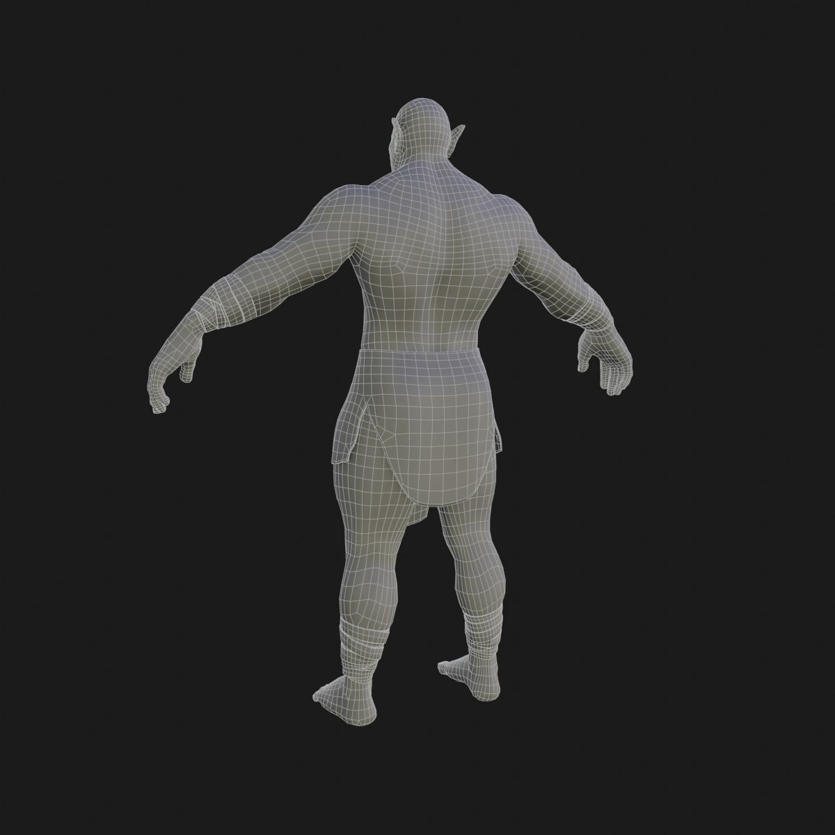Orc  character base model  Low-poly 3D model_31