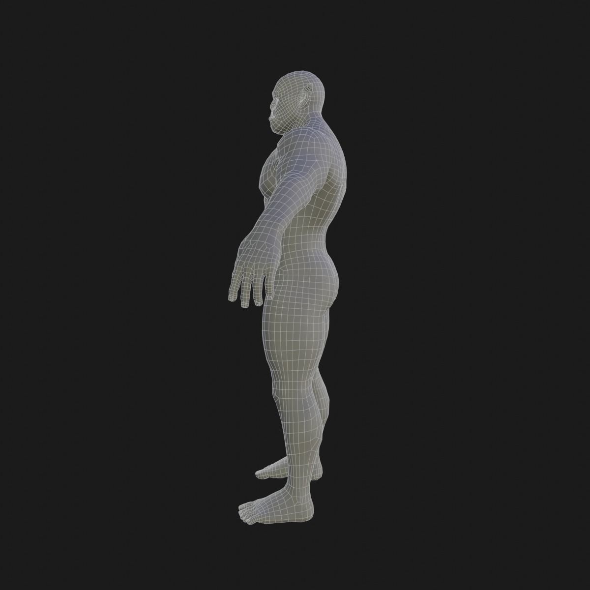 Orc  character base model  Low-poly 3D model_21