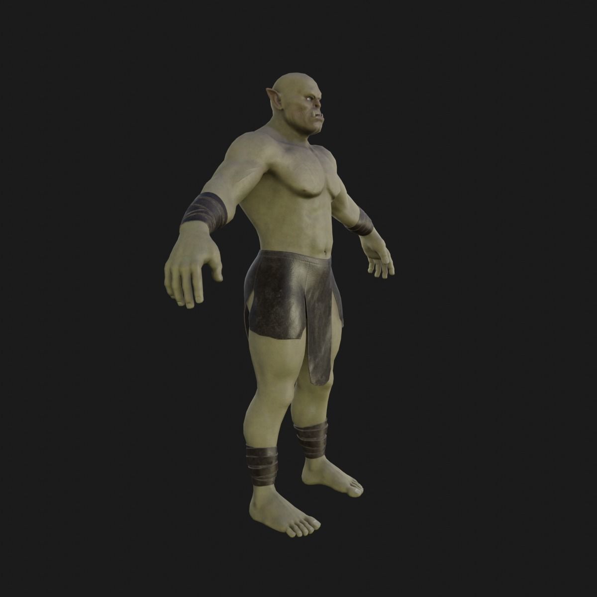 Orc  character base model  Low-poly 3D model_2