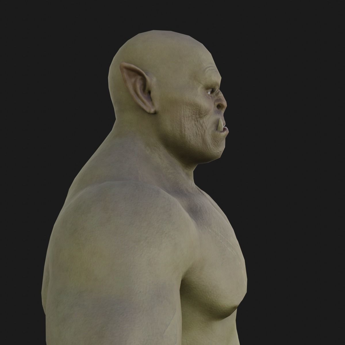 Orc  character base model  Low-poly 3D model_39