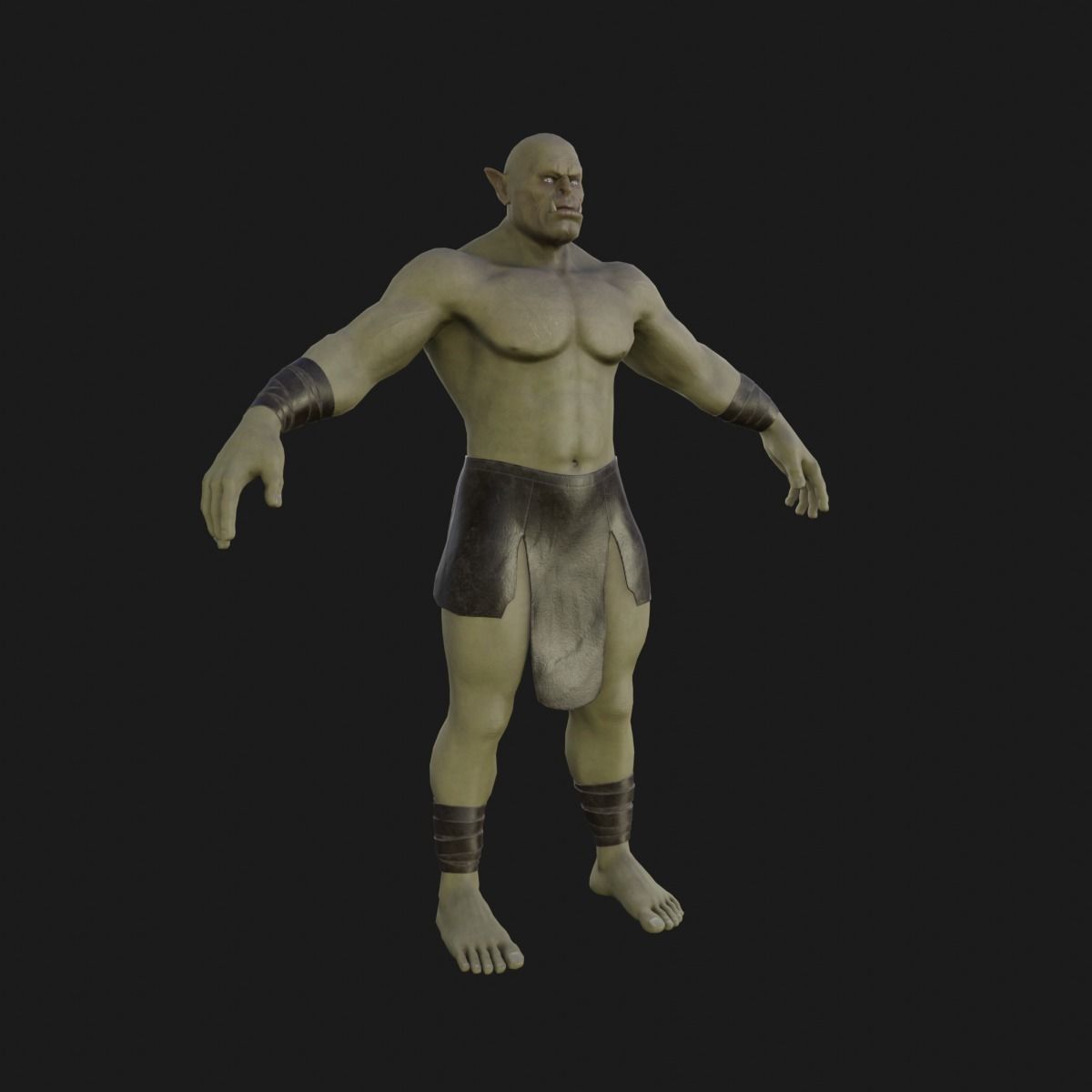 Orc  character base model  Low-poly 3D model_1