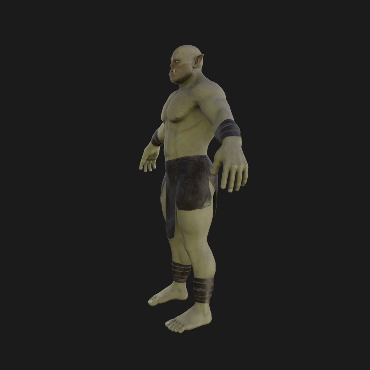 Orc  character base model  Low-poly 3D model_10