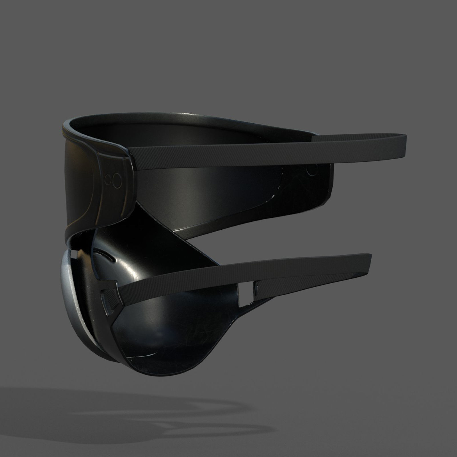 Gas mask helmet 3d model protection safety futuristic Low-poly 3D model_5