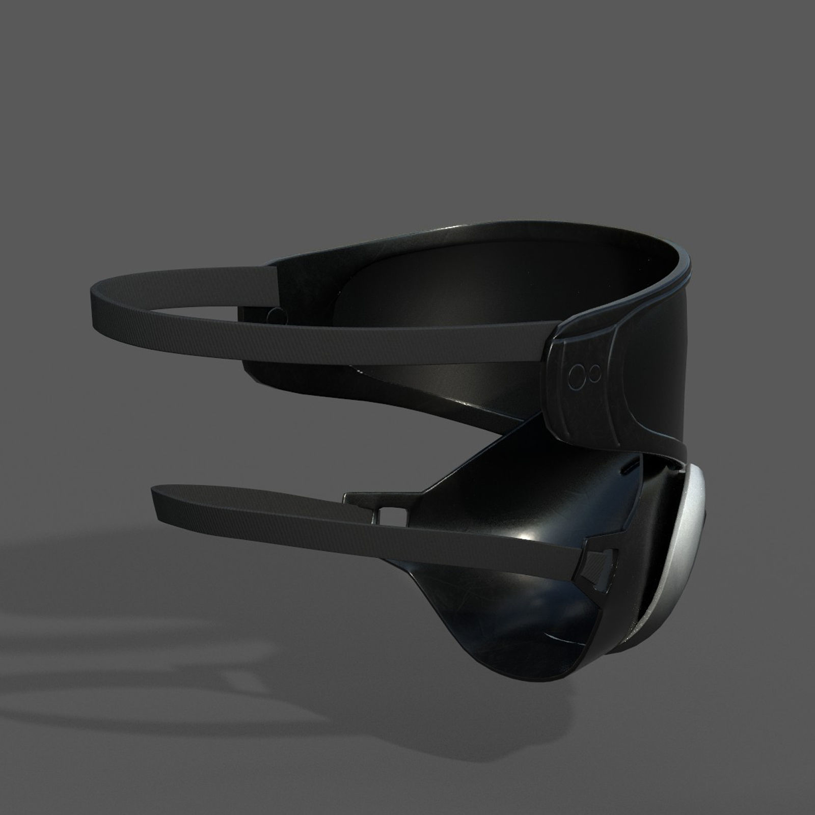 Gas mask helmet 3d model protection safety futuristic Low-poly 3D model_6