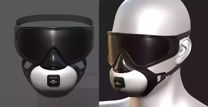 Gas mask helmet 3d model protection safety futuristic 