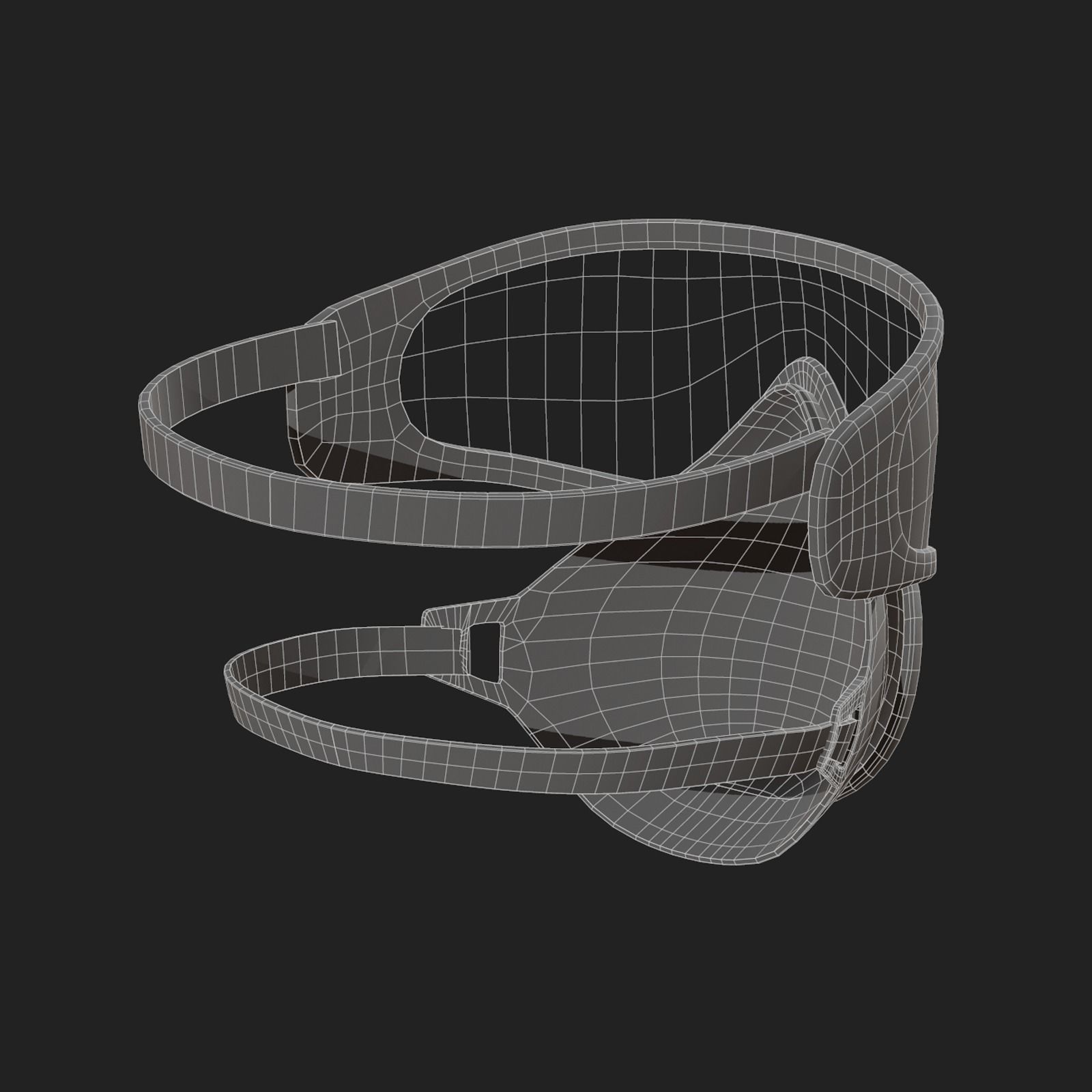 Gas mask protection futuristic technology  Low-poly 3D model_7