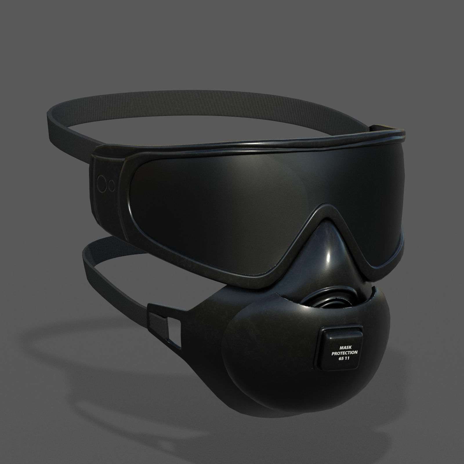 Gas mask protection futuristic technology  Low-poly 3D model_2