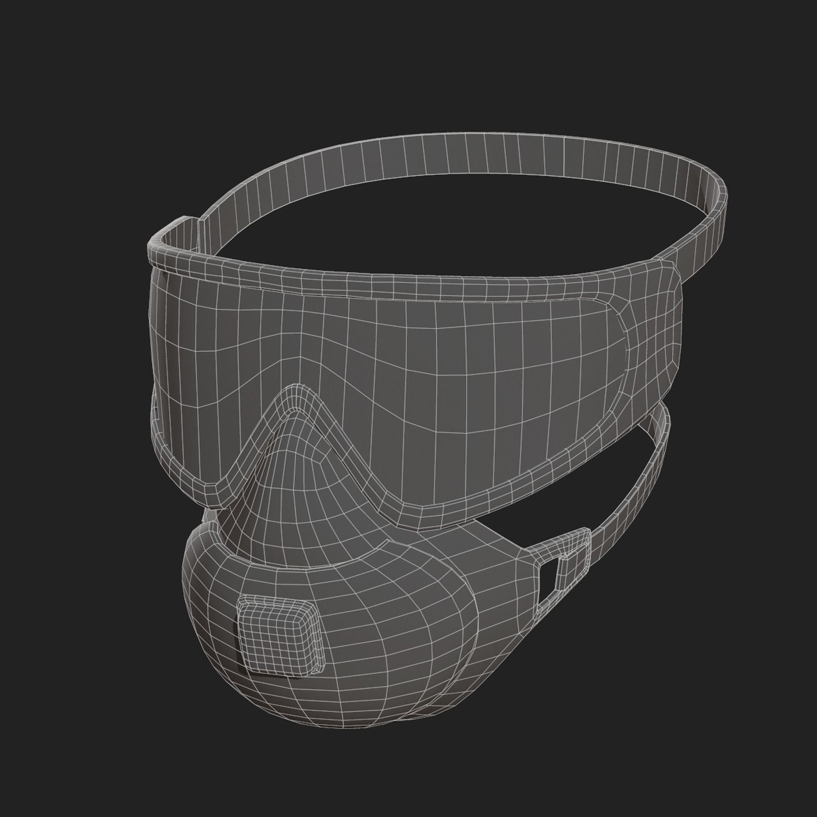 Gas mask protection futuristic technology  Low-poly 3D model_8
