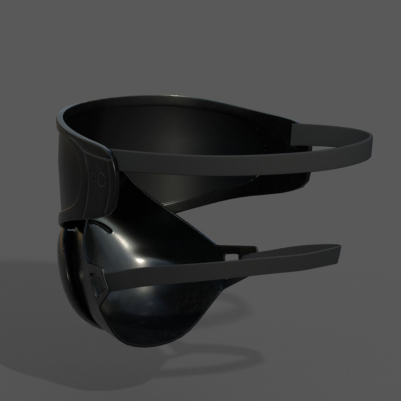 Gas mask protection futuristic technology  Low-poly 3D model_9