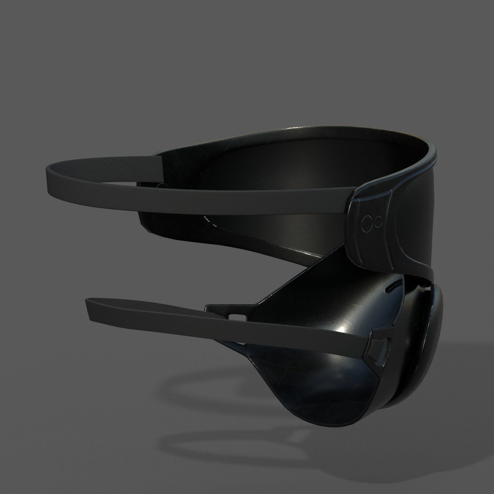 Gas mask protection futuristic technology  Low-poly 3D model_4